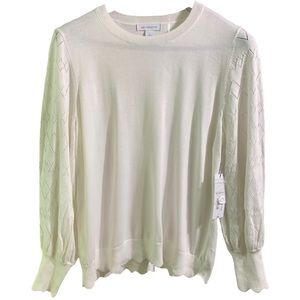 Liz Claiborne Sweater Long Sleeve Pullover Cream Size Large NWT Crewneck
